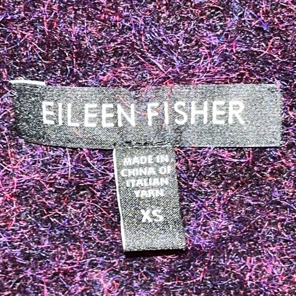 Eileen Fisher XS mohair, long royal purple sweater - Picture 4 of 8